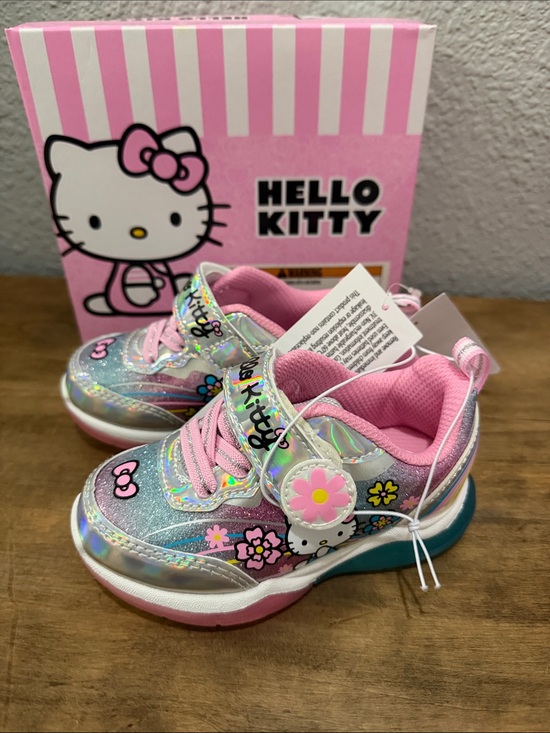 Hello Kitty Other - Hello Kitty Pink Holographic Light-Up Kids Sneakers size 7